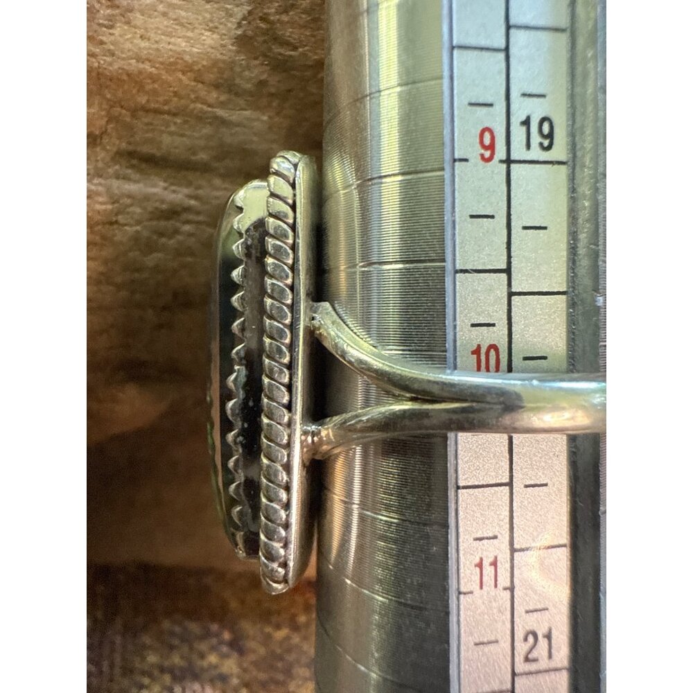 Sterling Silver Rectangular Monarch Opal Ring Siz… - image 2